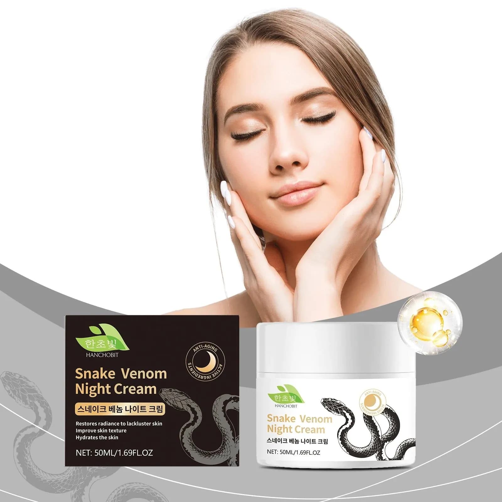 image-Snake Venom Night Cream: Daily Facial Care for Deep Nourishment, Refining Skin Texture, and Delivering a Smooth Complexion