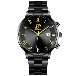 image-Fashion Men's Casual Business Calendar Stainless Steel Watch