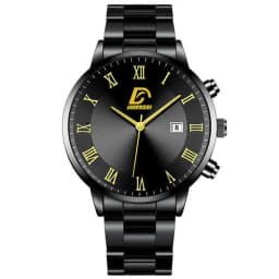 image-Fashion Men's Casual Business Calendar Stainless Steel Watch