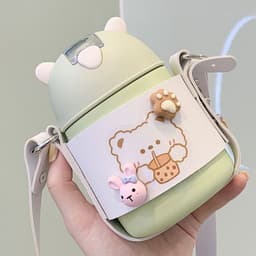 image-Insulation Cup Girls Cute Student With Straw Bag Water Cup