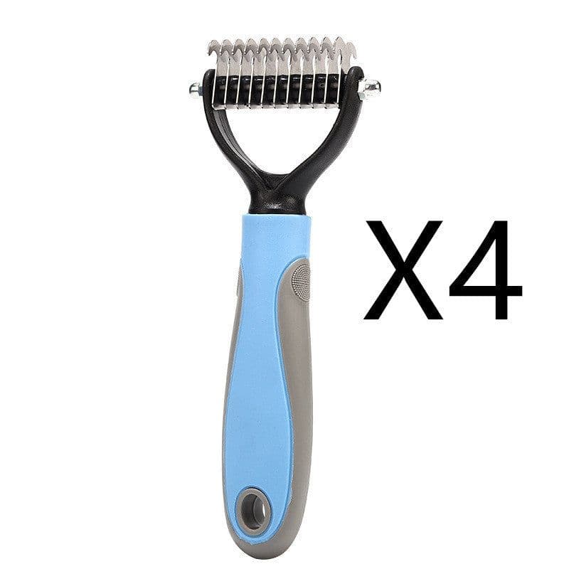 image-Stainless Double-sided Pet Brush Hair Removal Comb Grooming Dematting Dog Grooming Shedding Tools