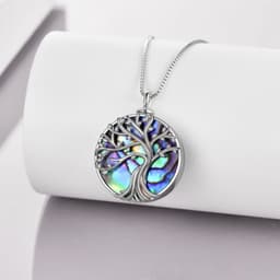 image-Tree of Life Urn Necklace for Ashes Keepsake 925 Sterling Silver Pendant Necklace