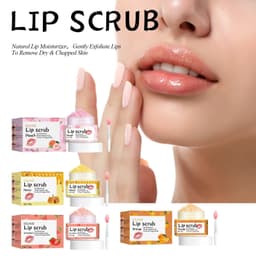 image-Strawberry Lip Scrub, Moisturize Lips, Prevent Dry Crack, Jojoba Coconut Oils