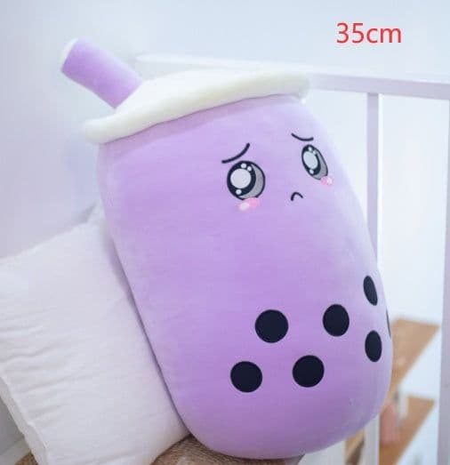 image-Cute Fruit Drink Plush Stuffed Soft Strawberry Milk Tea Plush Boba Tea Cup Toy Bubble Tea Pillow Cushion Kids Gift