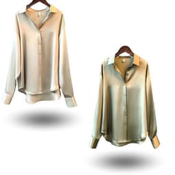 image-Women's Long-sleeved Satin Shirt