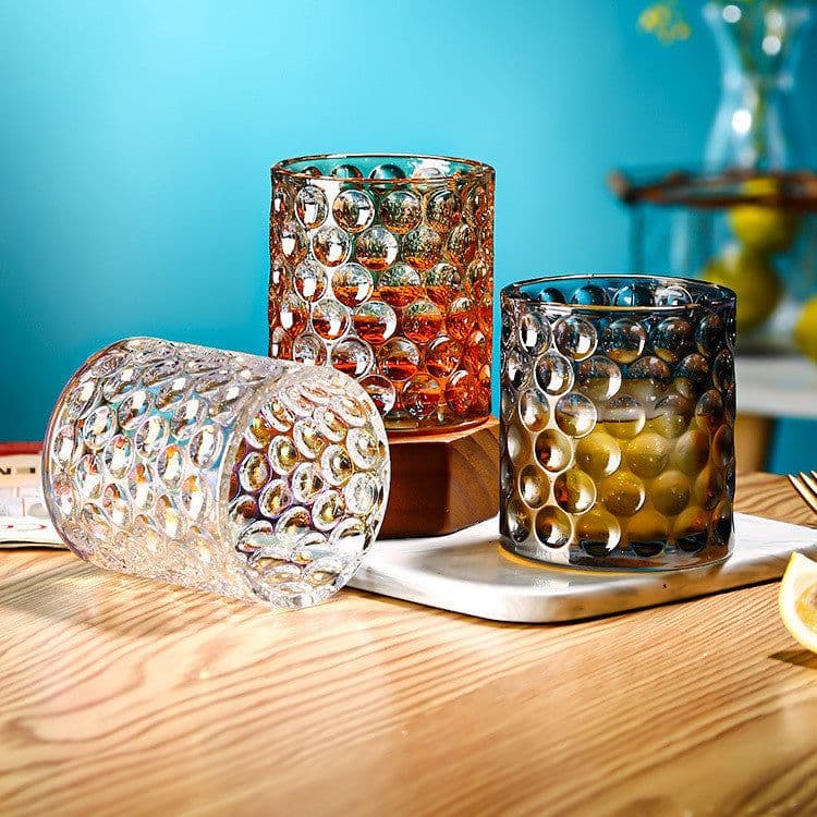 image-Embossed Bead Point Cup Glass Classical Water Cup High-Value Juice Cup Ins Wind Beverage Water Cup