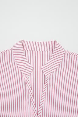 image-Red Stripe Plus Size Ruffled Hem Midi Dress