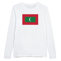 image-Drapeau des Maldives - T-shirt à manches longues premium unisexe