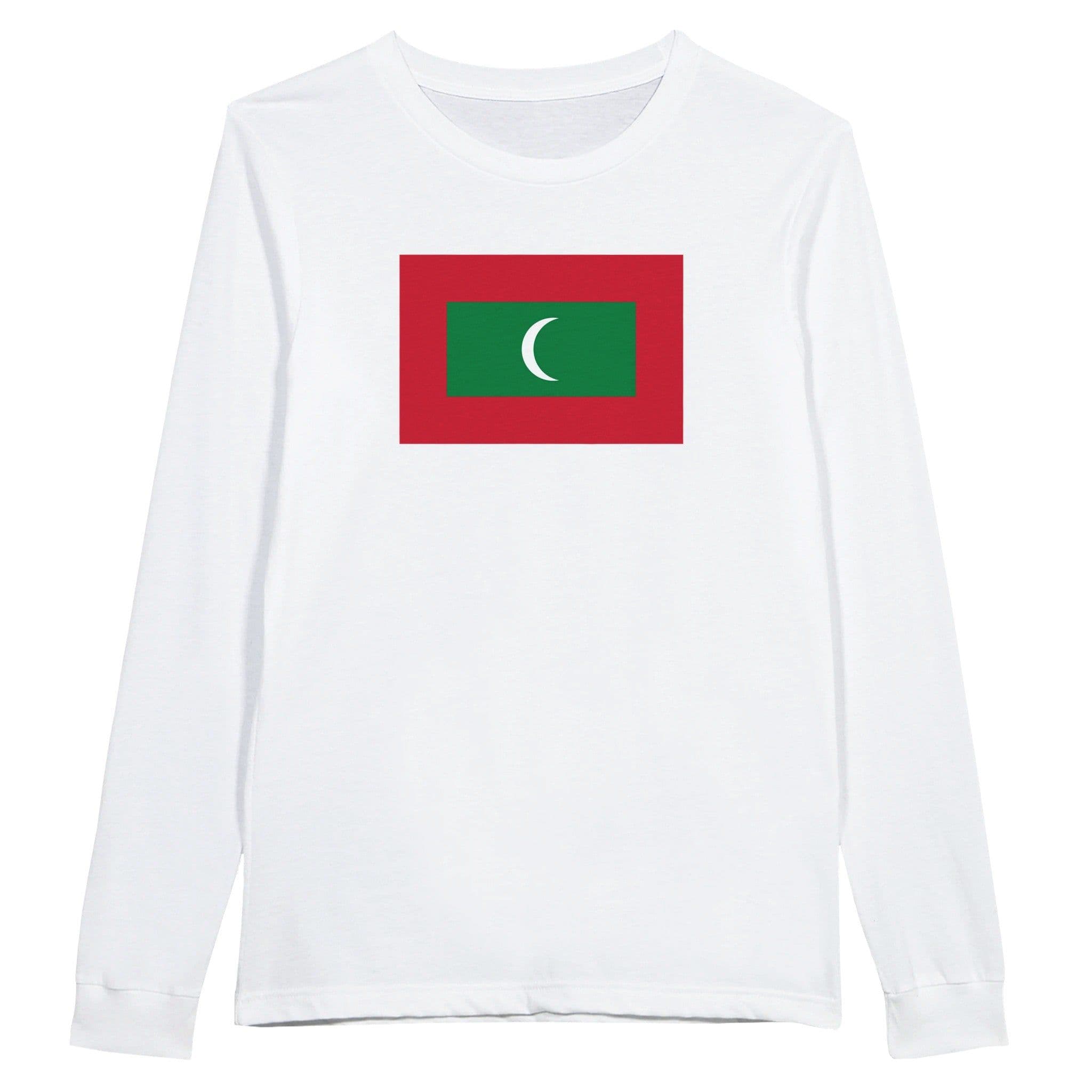 image-Drapeau des Maldives - T-shirt à manches longues premium unisexe