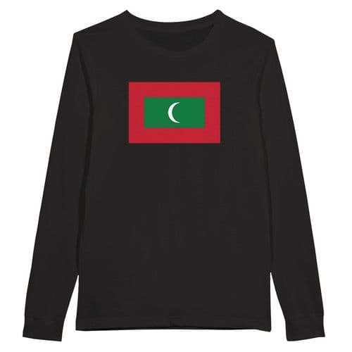 image-Drapeau des Maldives - T-shirt à manches longues premium unisexe