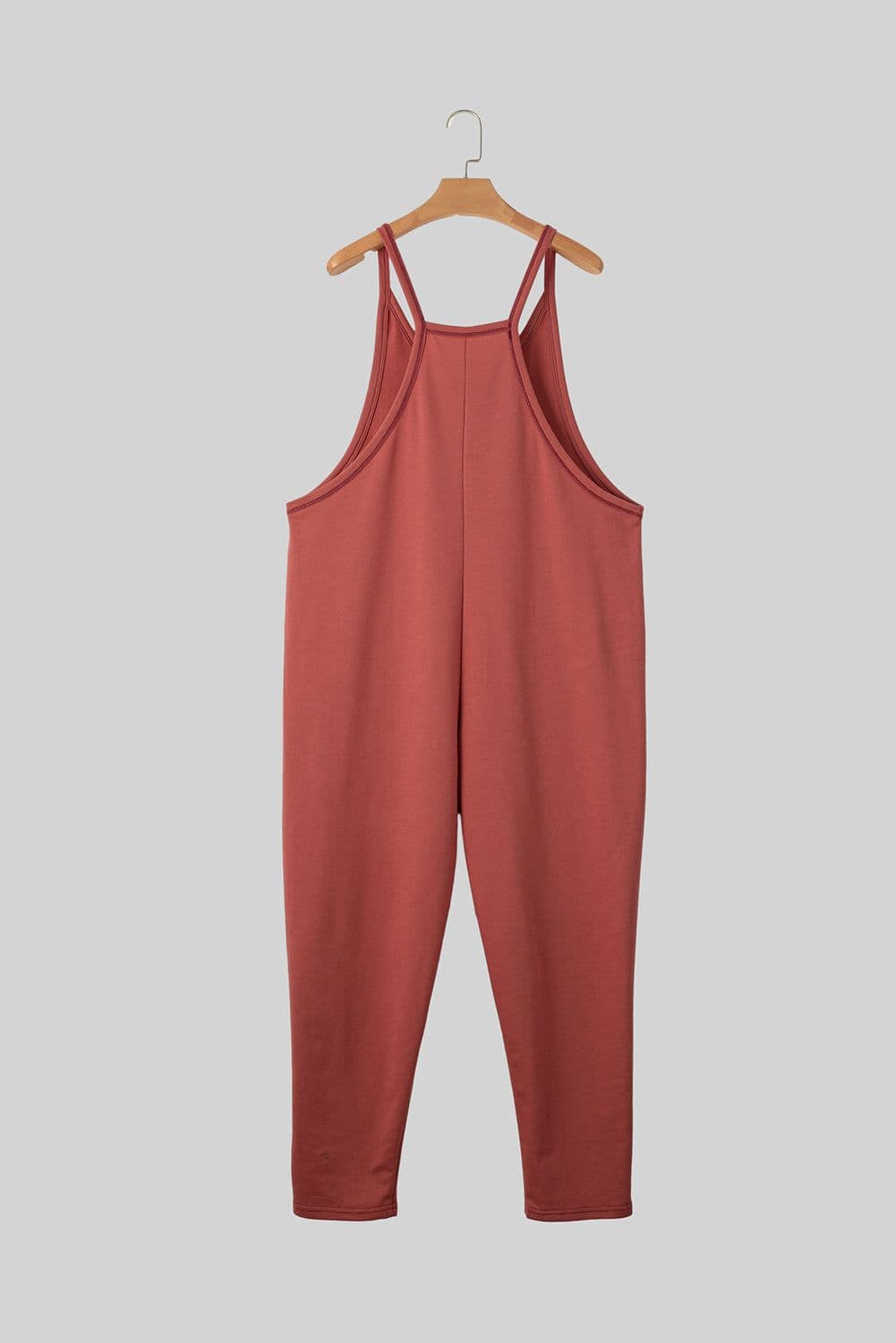 image-Black Harem Pants Jumpsuit V Neck Sleeveless Side Pockets Fashion Jumpsuit