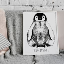 image-Personalized Baby Penguin Footprint Kit, A3 format, white