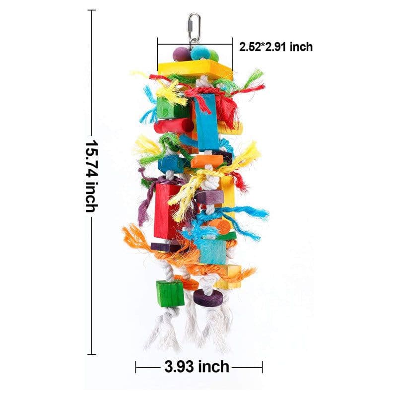 image-Wooden Color Nibbling Toy Medium And Large Parrot Bird