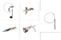 image-Steel Wire Feather Funny Cat Stick Long Rod
