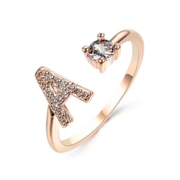 image-New Design Adjustable 26 Initial Letter Ring Fashion Jewelry For Women Simple Elegant Jewelry
