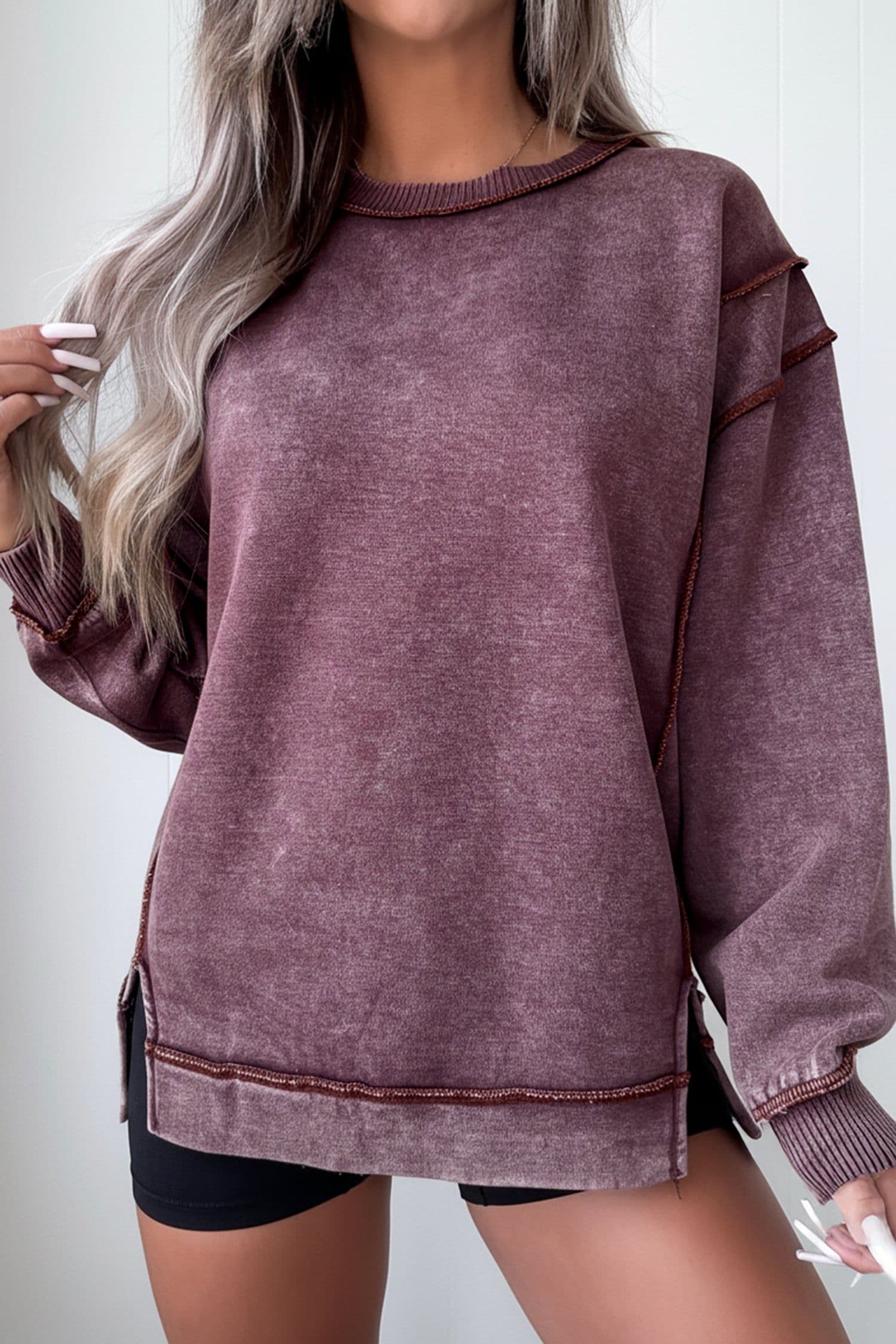 image-Valerian Mineral Wash Sweatshirt - Exposed Seam