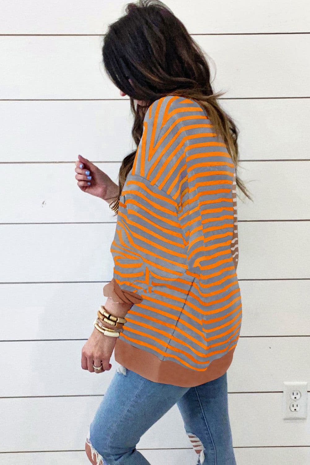 image-Colorblock Drop Shoulder Oversize Sweatshirt
