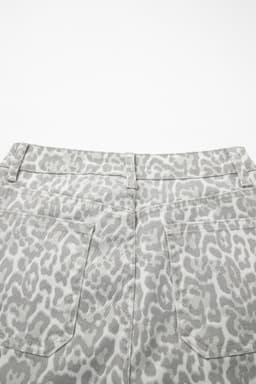 image-Sky Blue Leopard Frayed Wide Leg Jeans