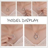 image-Sterling Silver Ring Holder Keeper Flower Pendant Necklace for Women