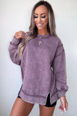 image-Valerian Mineral Wash Sweatshirt - Exposed Seam