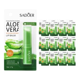 image-24pcs SADOER Aloe Vera Lip Balm Moisturizing Anti Cracking Hydrating Nourishing Anti Wrinkles Lipstick Lips Skin Care Products