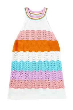 image-Multicolour Wavy Striped Knit Sleeveless Sweater