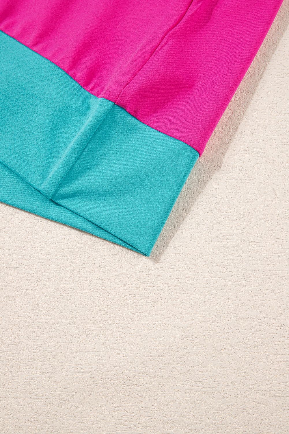 image-Strawberry Pink Color Block Two-Piece Set