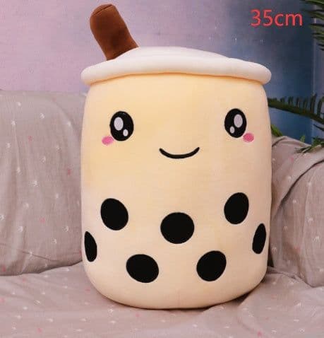 image-Cute Fruit Drink Plush Stuffed Soft Strawberry Milk Tea Plush Boba Tea Cup Toy Bubble Tea Pillow Cushion Kids Gift