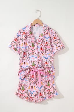 image-Pink Nutcracker Doll Christmas Pajama Set