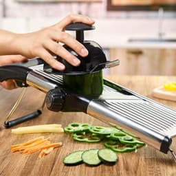 image-Stainless Steel Chopper Set Mandolin Grater Slicer Cut Resistant Gloves