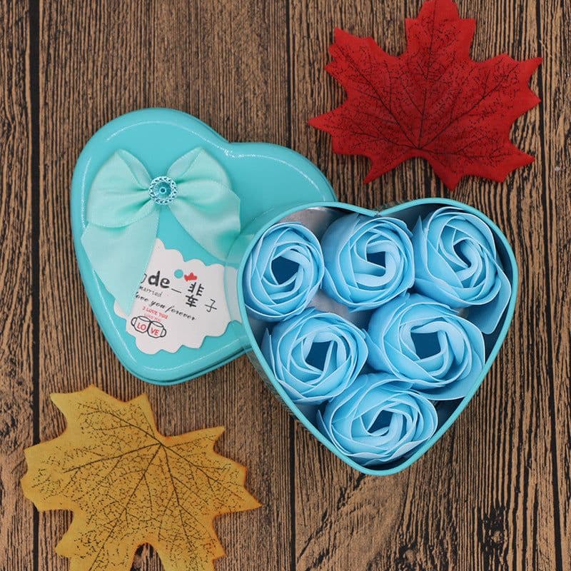 image-Soap Flower Gift Box Valentine's Day Gift Mother's Day Creative Gifts Bear Flower Rose Heart Shaped Tin Box