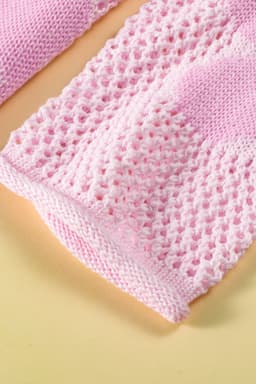 image-Light Pink Hollowed Knit Drop Shoulder Sweater - Chic & Feminine