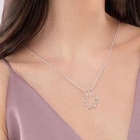 image-Sterling Silver Ring Holder Keeper Flower Pendant Necklace for Women
