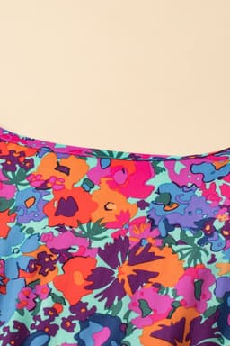 image-Blue Floral V Neck Wrap Split Maxi Dress