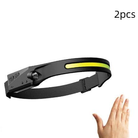image-COB LED Induction Riding Headlamp Flashlight USB Rechargeable Waterproof Camping Headlight With All Perspectives Hunting Light