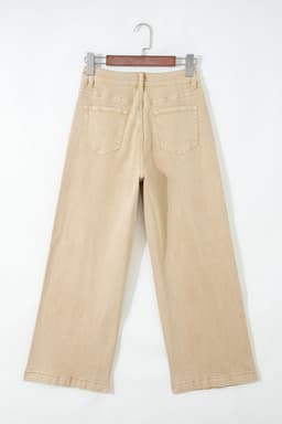 image-Apricot Wide Leg Cropped Jeans - Seamed