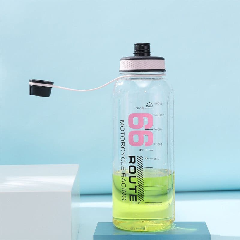 image-Large Capacity Travel Water Bottle Transparent Plastic Water Cup