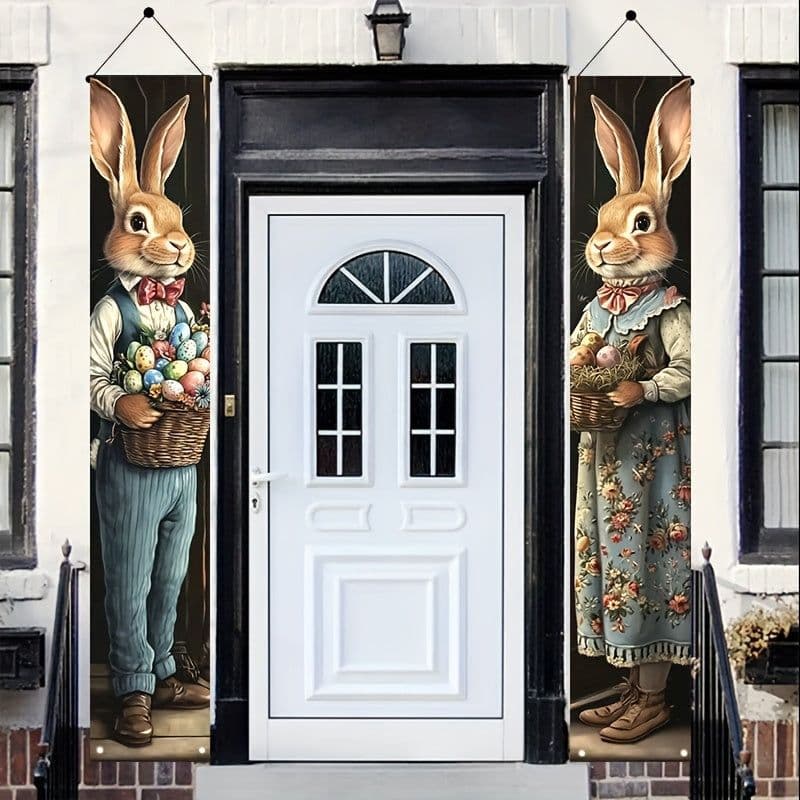 image-Easter Bunny Porch Banners for Indoor/Outdoor Decor