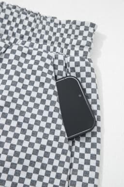 image-Gray Checkerboard Print Drawstring Elastic Waist Pocketed Shorts