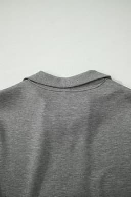 image-Light Grey Half Zip Polo Tee Casual Pant Set