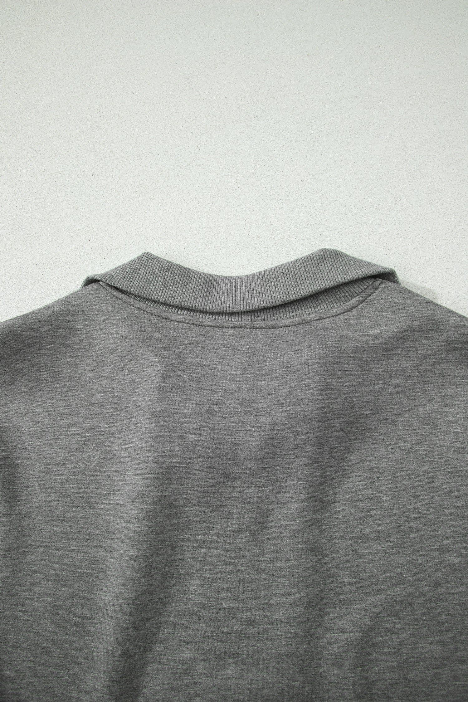 image-Light Grey Half Zip Polo Tee Casual Pant Set