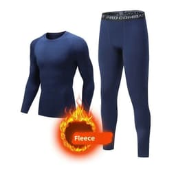 image-Autumn Winter Compression Tracksuit Men Thermal Underwear Fleece Lingerie Set For Skiing Thermos Shirt Set Man Ski Snow Clothing
