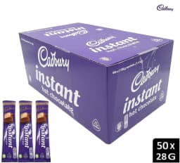 image-Cadbury Instant Hot Chocolate Single Sachets Cocoa Powder Drink 50x28g Full Box