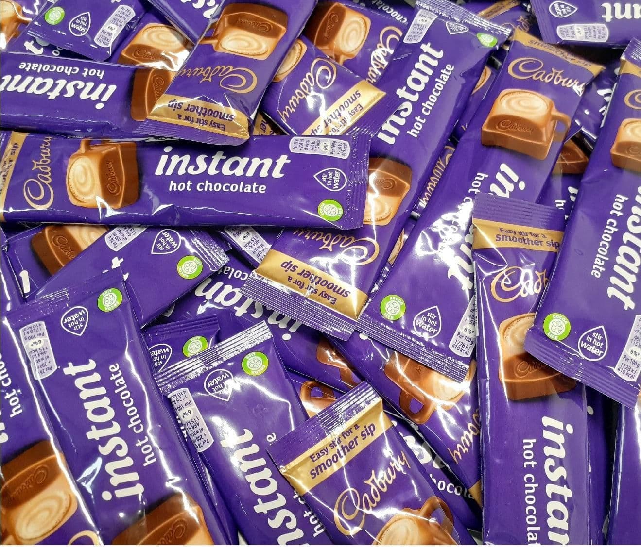image-Cadbury Instant Hot Chocolate Single Sachets Cocoa Powder Drink 50x28g Full Box