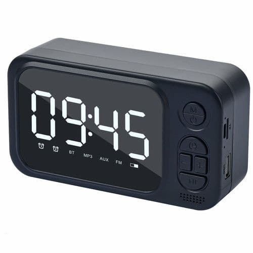image-Alarm Clock Bluetooth Speaker Outdoor Portable Wireless
