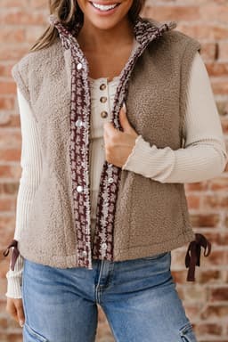 image-Goat Side Bows Sherpa Fleece Vest