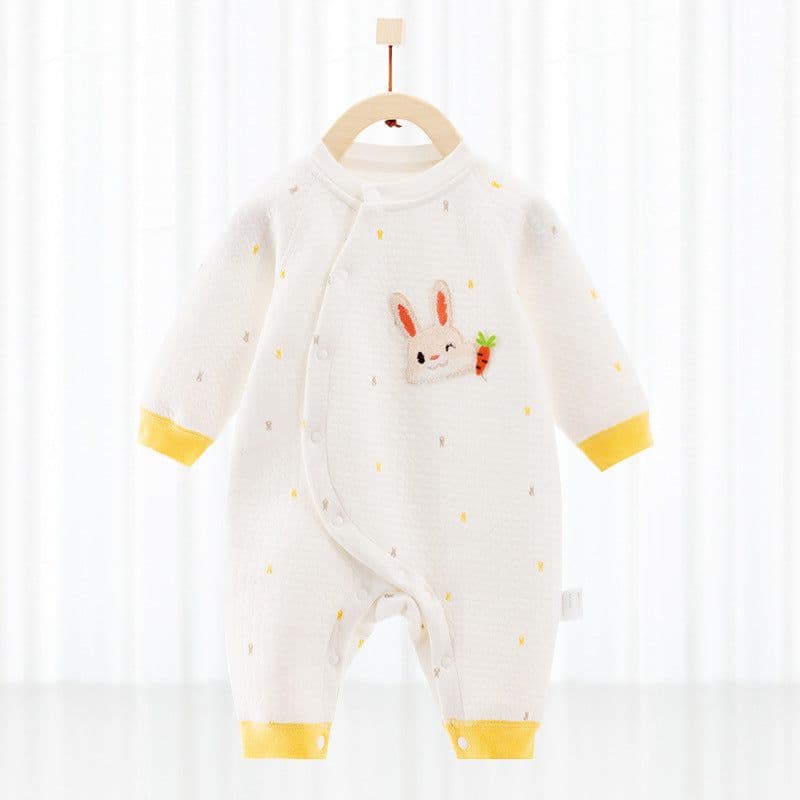 image-Cotton Thermal Clip Silk Onesie Newborn Climbing Baby Clothes