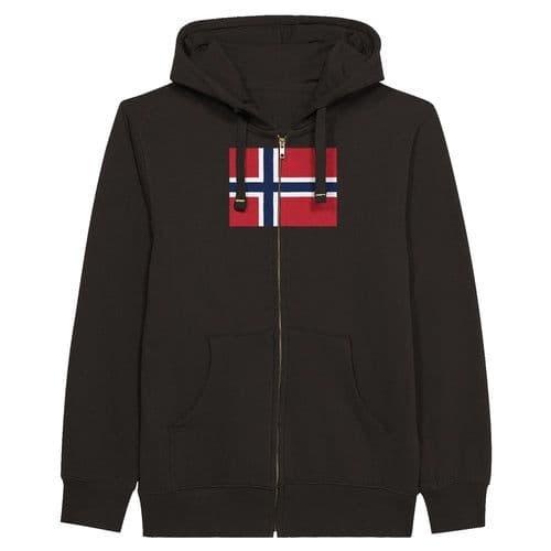image-Drapeau de l'île Bouvet - Sweat à capuche unisexe bio à fermeture