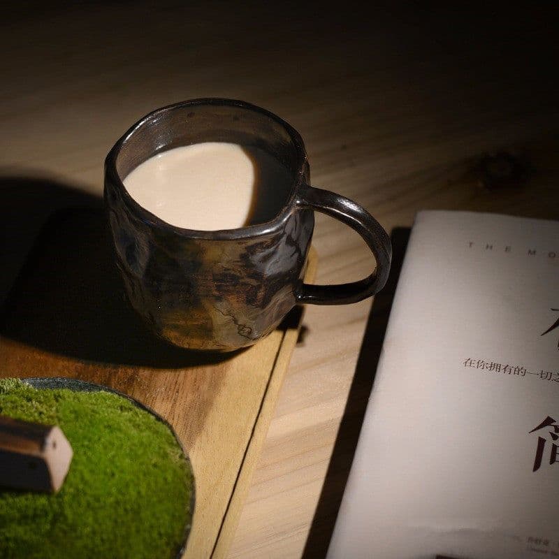 image-Stoneware Cup Trend Japanese Ceramic Cup Retro Water Cup Simple