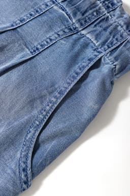 image-Dusk Blue Raw Hem Lace-up High Waist Plus Size Denim Shorts